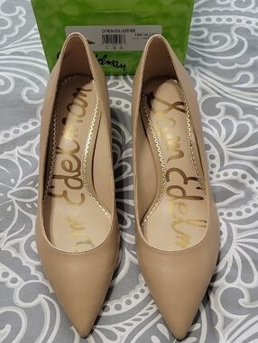 Sam Edelman Dori Beige Pointed-Toe Leather Pumps 8